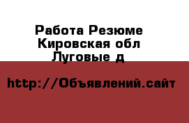 Работа Резюме. Кировская обл.,Луговые д.